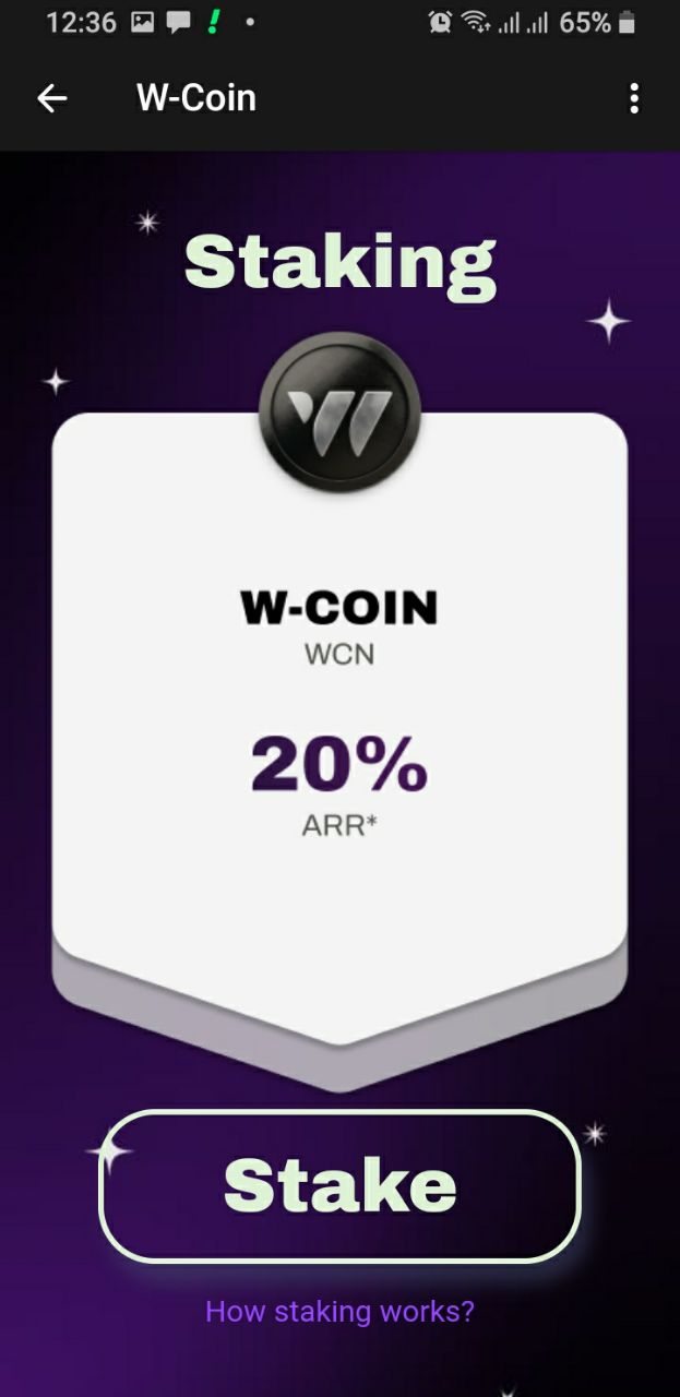 staking in W-Coin